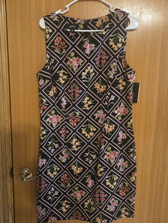 Alyx Dresses & Skirts - ALYX Black Floral Mini Dress with Pink and Yellow Blooms